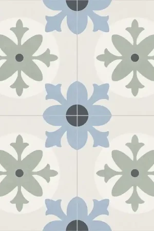 Carrelage Javea 45x45 – Imitation carreaux de ciment bleu vert Soldes
